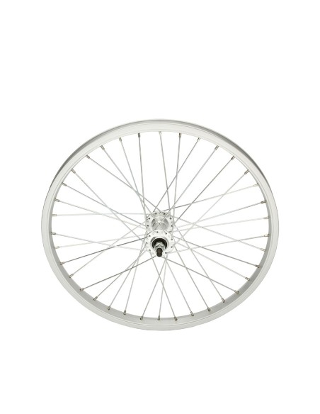 20 x 1.50 Alloy Front Wheel 36 Spoke 14g UCP 3/8 Axle Single Wall Silver.